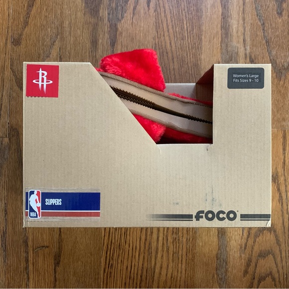 Women's Houston Rockets FOCO Faux Fur Slide Slippers - Picture 3 of 5